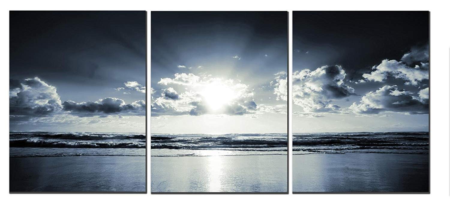海の風景 キャンバス Amazon.co.jp: モダンな抽象的な海の景色のキャンバス油絵 海の